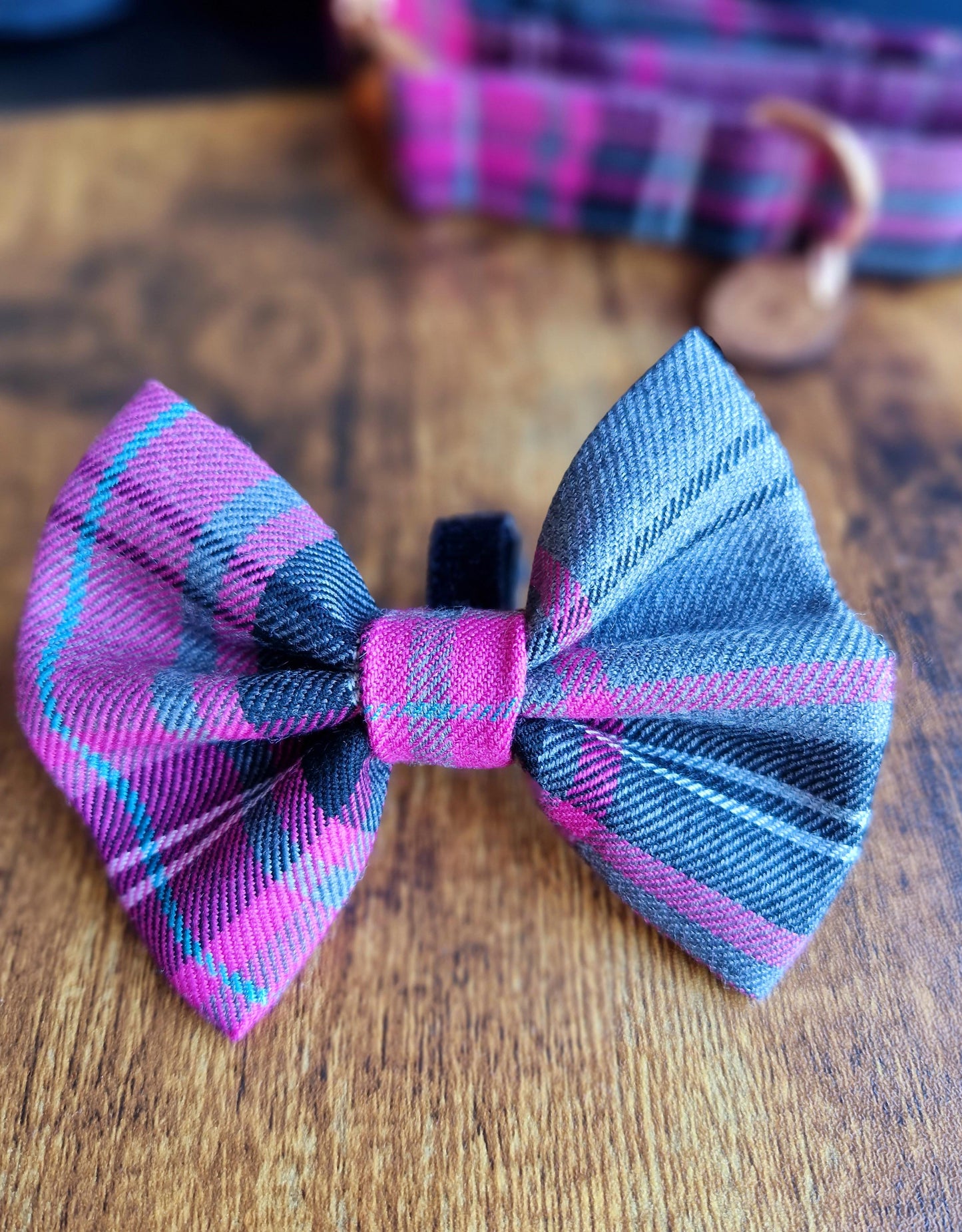 Pink Grey Bow