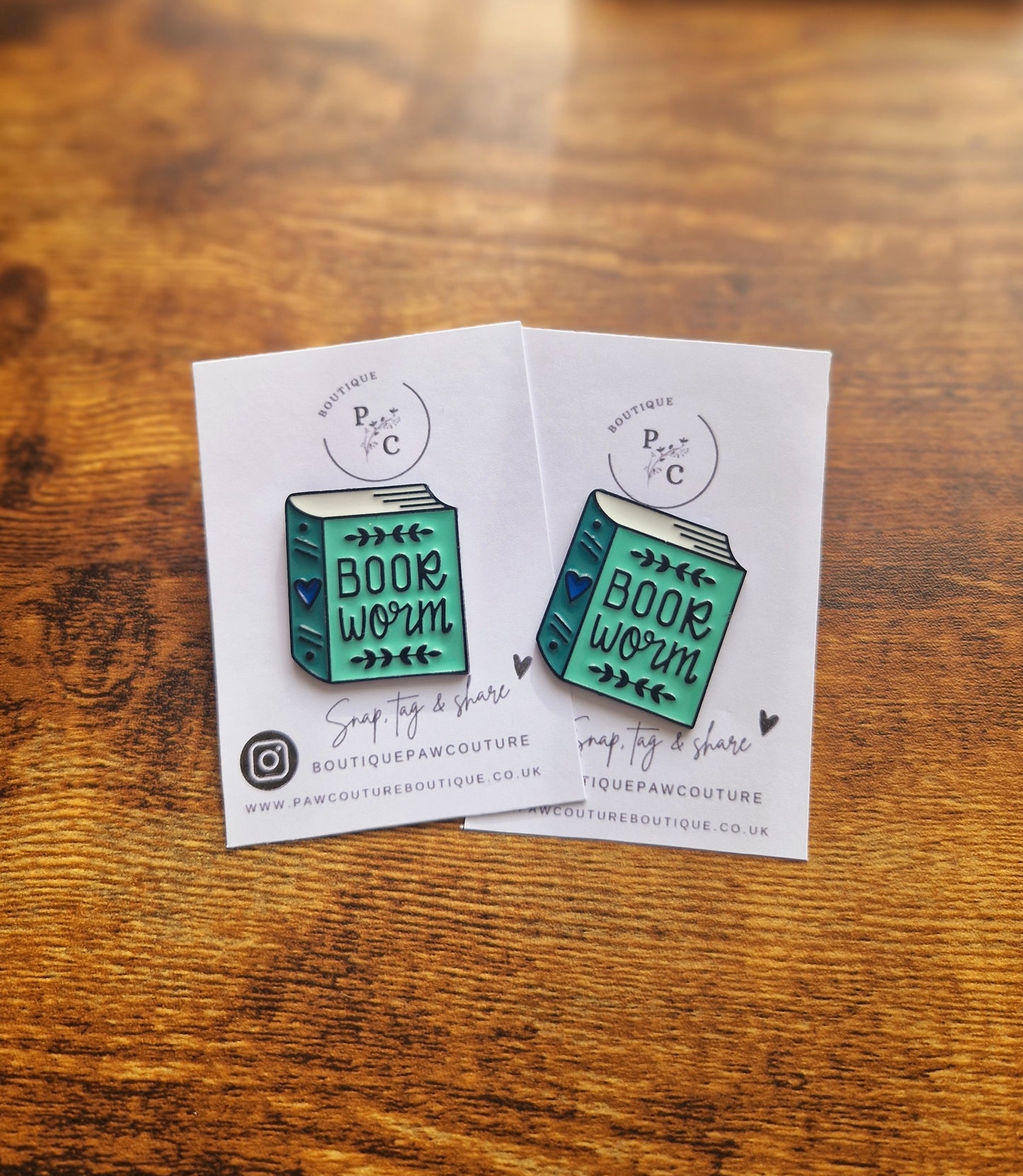 Book worm Enamel pin