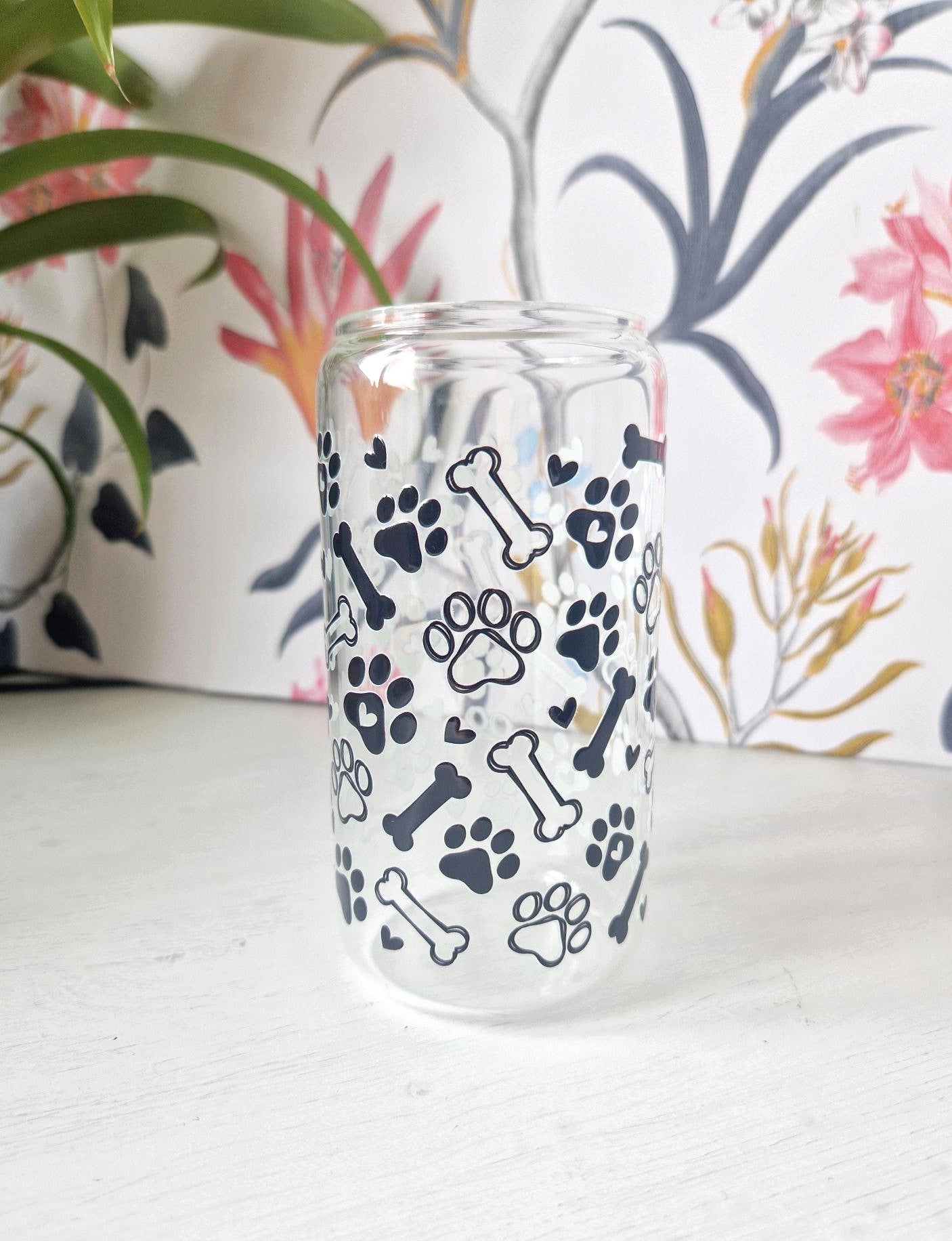 Puppy love Paw 16 oz Libbey Glass