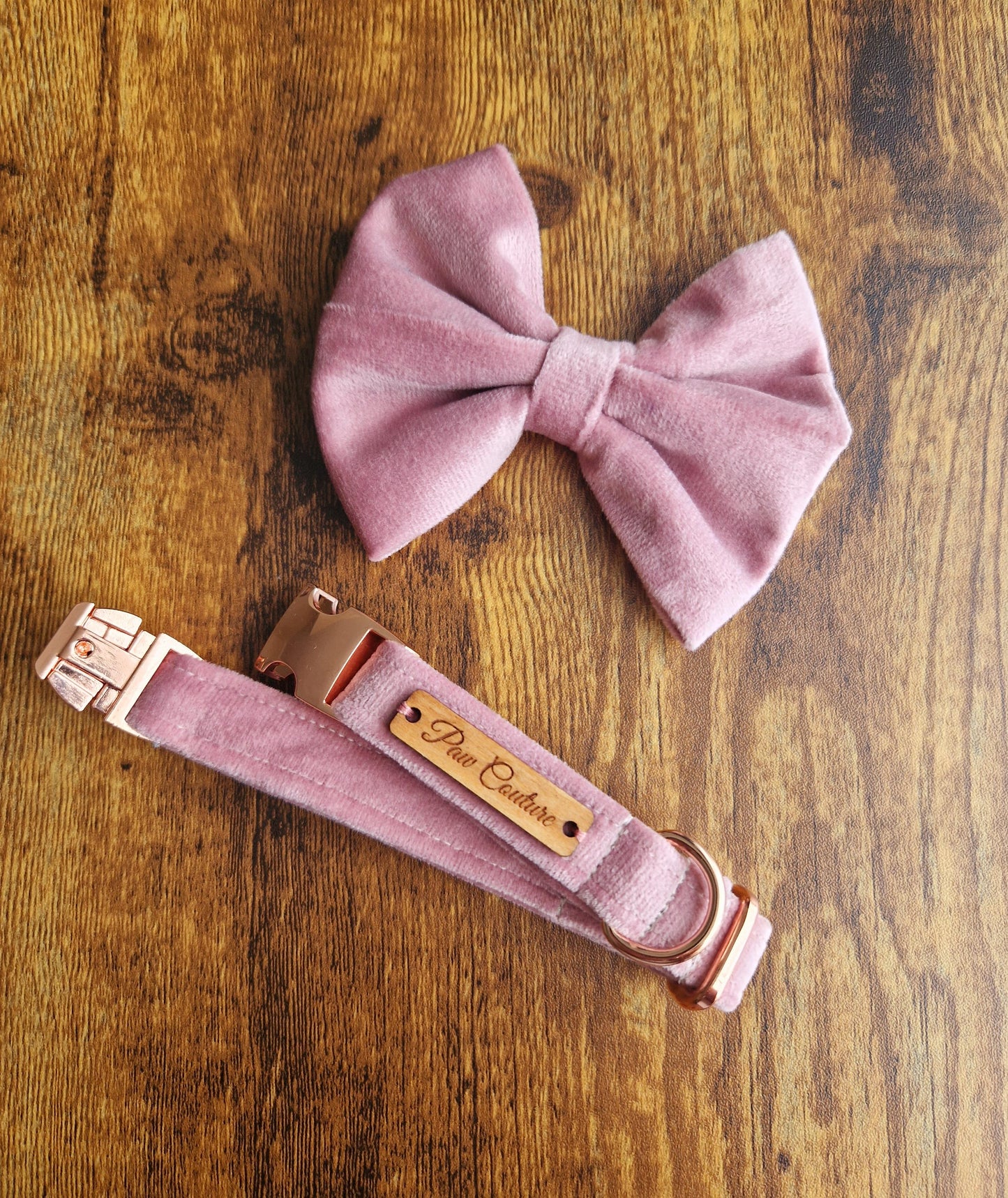 Velvet English Rose Dog Collar