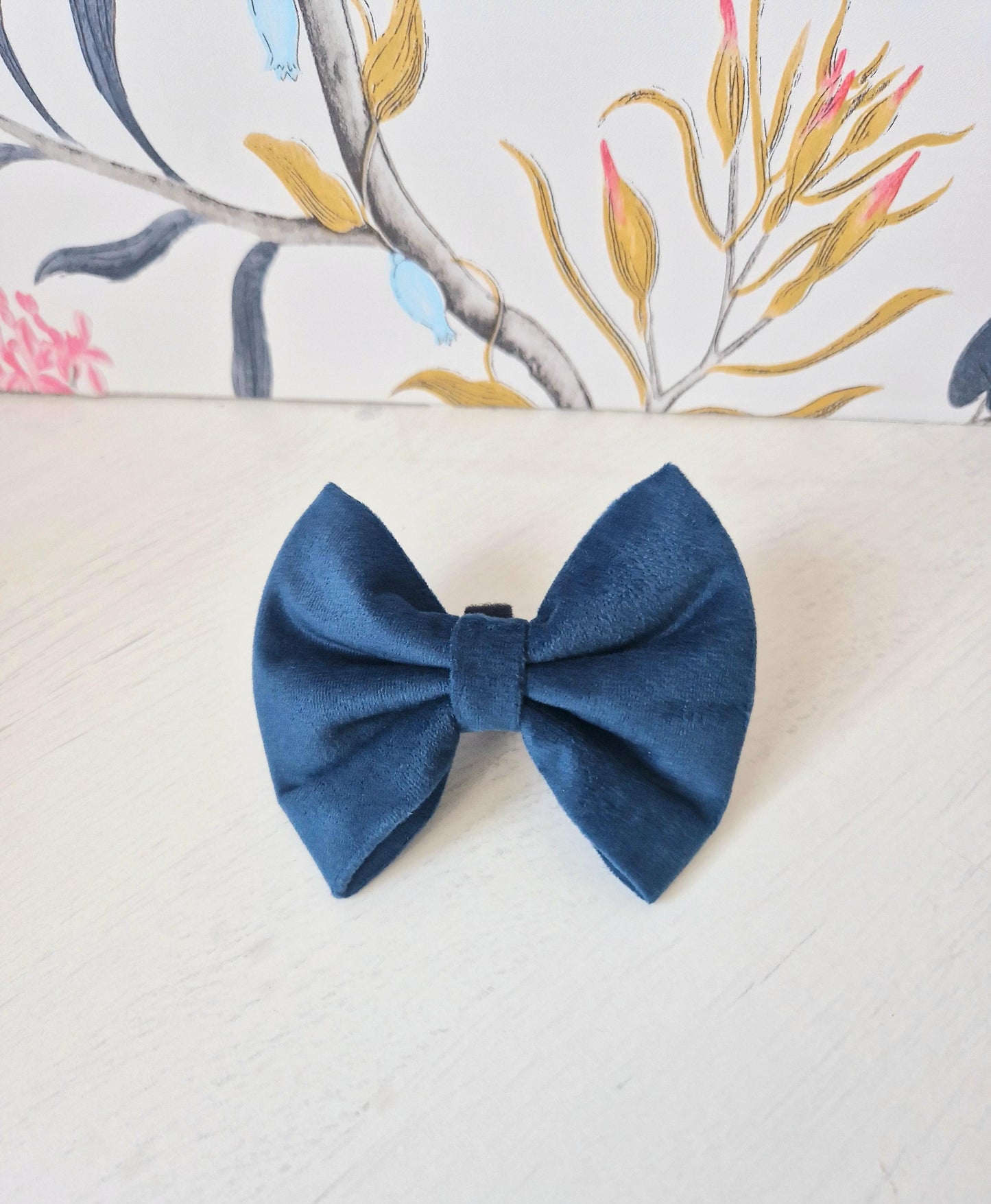 Velvet Midnight Blue Bow