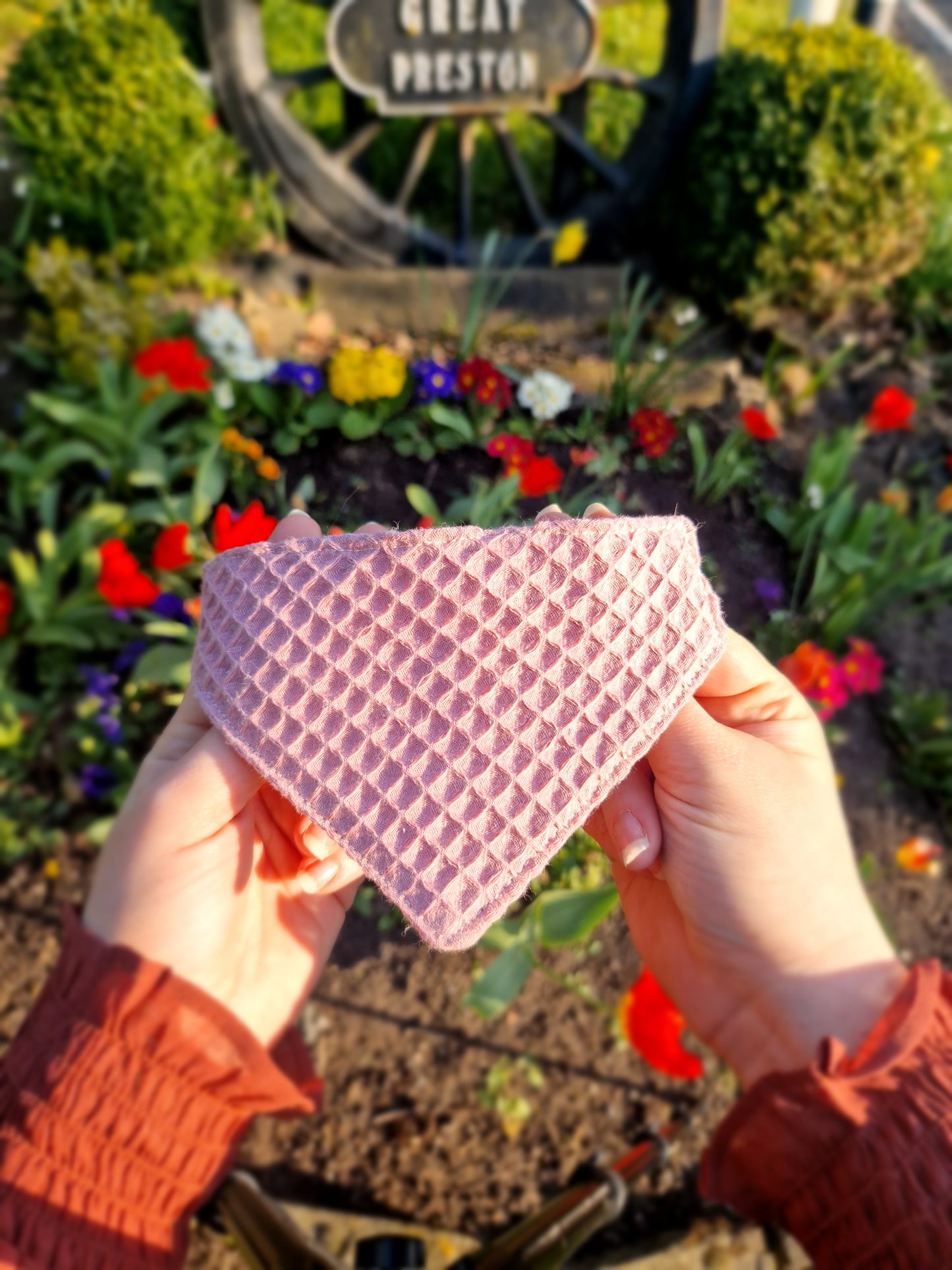 Pink waffle Bandana