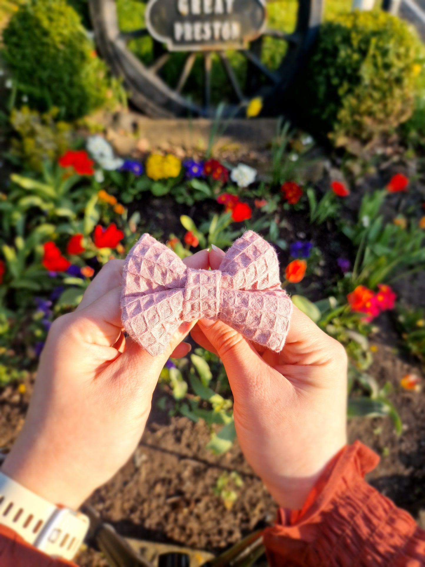Waffle Pink Bow