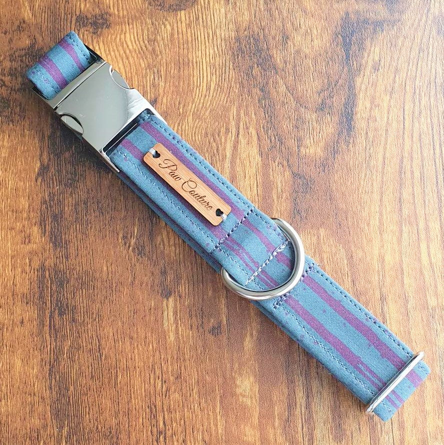 Wine Stripe Dog Collar